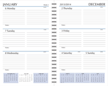 Wire-O 5 x 8 Calendar 2014